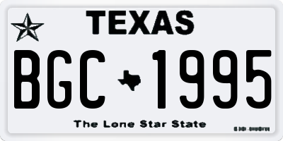 TX license plate BGC1995