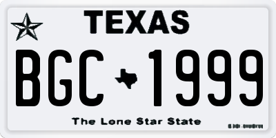 TX license plate BGC1999