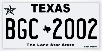 TX license plate BGC2002