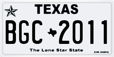 TX license plate BGC2011