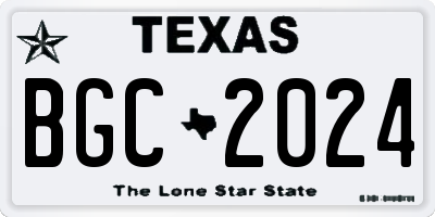 TX license plate BGC2024
