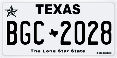 TX license plate BGC2028