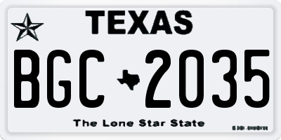 TX license plate BGC2035