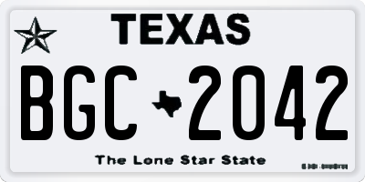 TX license plate BGC2042
