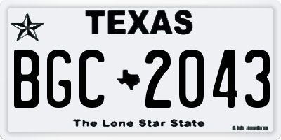 TX license plate BGC2043