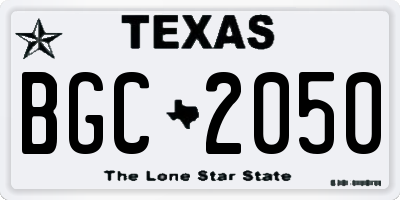 TX license plate BGC2050