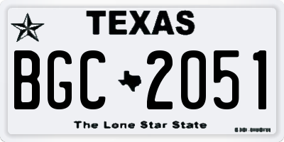 TX license plate BGC2051