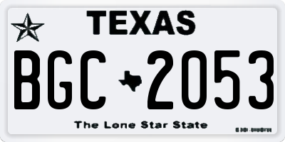 TX license plate BGC2053