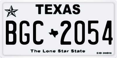 TX license plate BGC2054