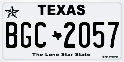 TX license plate BGC2057