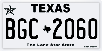 TX license plate BGC2060