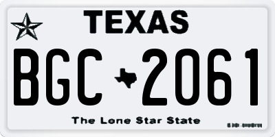 TX license plate BGC2061