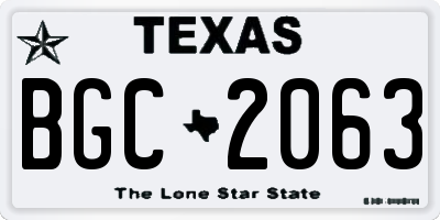 TX license plate BGC2063