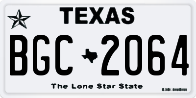 TX license plate BGC2064