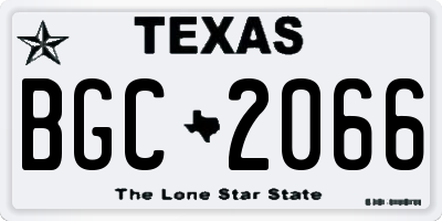 TX license plate BGC2066