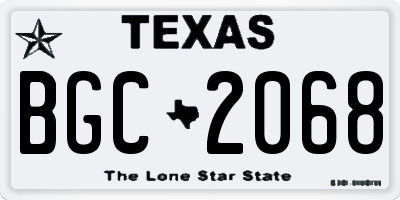 TX license plate BGC2068