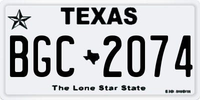TX license plate BGC2074