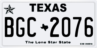 TX license plate BGC2076