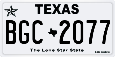TX license plate BGC2077