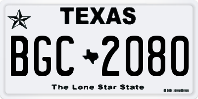 TX license plate BGC2080