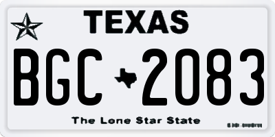 TX license plate BGC2083