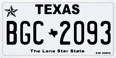 TX license plate BGC2093