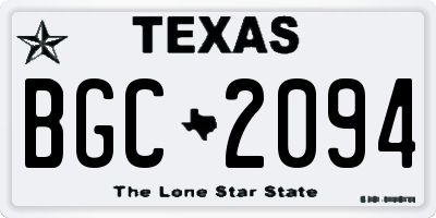 TX license plate BGC2094
