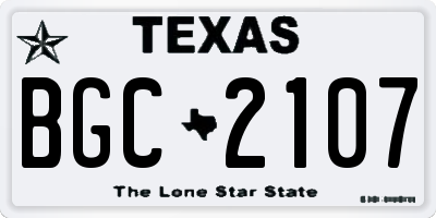 TX license plate BGC2107