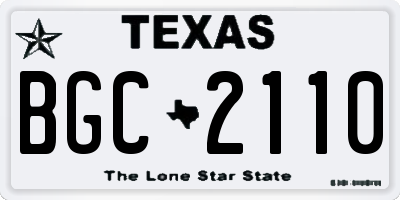 TX license plate BGC2110