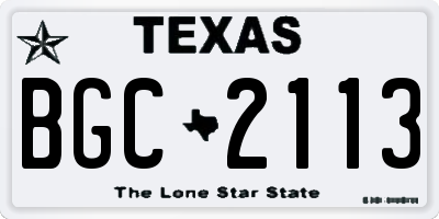 TX license plate BGC2113