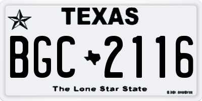 TX license plate BGC2116