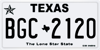 TX license plate BGC2120