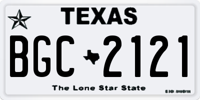 TX license plate BGC2121