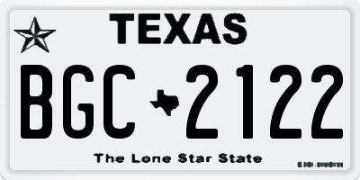 TX license plate BGC2122