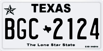 TX license plate BGC2124