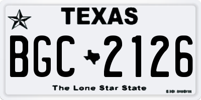 TX license plate BGC2126
