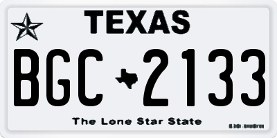 TX license plate BGC2133