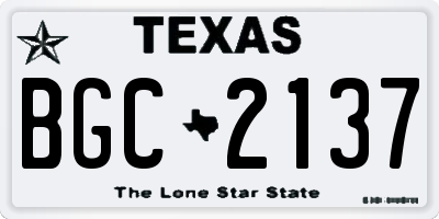 TX license plate BGC2137