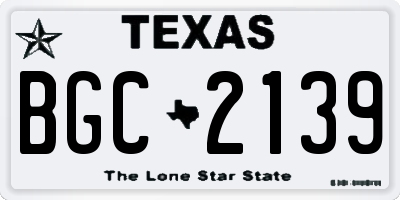 TX license plate BGC2139