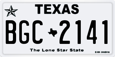TX license plate BGC2141