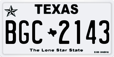 TX license plate BGC2143