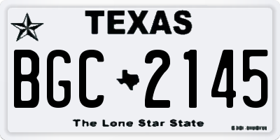 TX license plate BGC2145