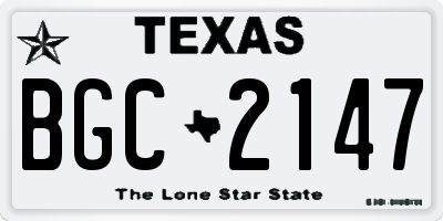 TX license plate BGC2147