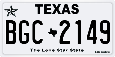 TX license plate BGC2149