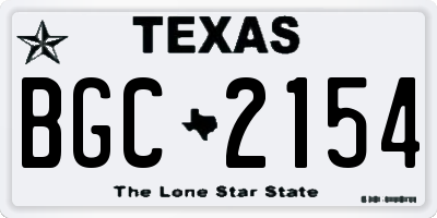TX license plate BGC2154