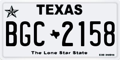 TX license plate BGC2158