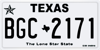 TX license plate BGC2171