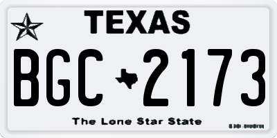 TX license plate BGC2173
