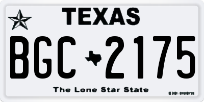 TX license plate BGC2175
