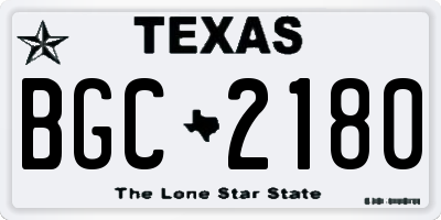 TX license plate BGC2180